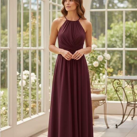 Db Studio Dresses & Skirts - Chic Plum Halter Maxi Dress